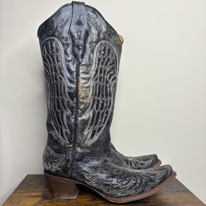 Corral Boots Womens Angel Wings Distressed Cowgirl Boots Size 9 M
